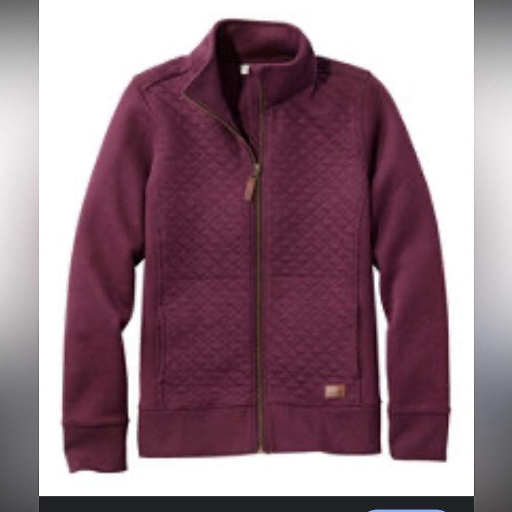 L.L. Bean feather fleece Quilted Zip Sweater
